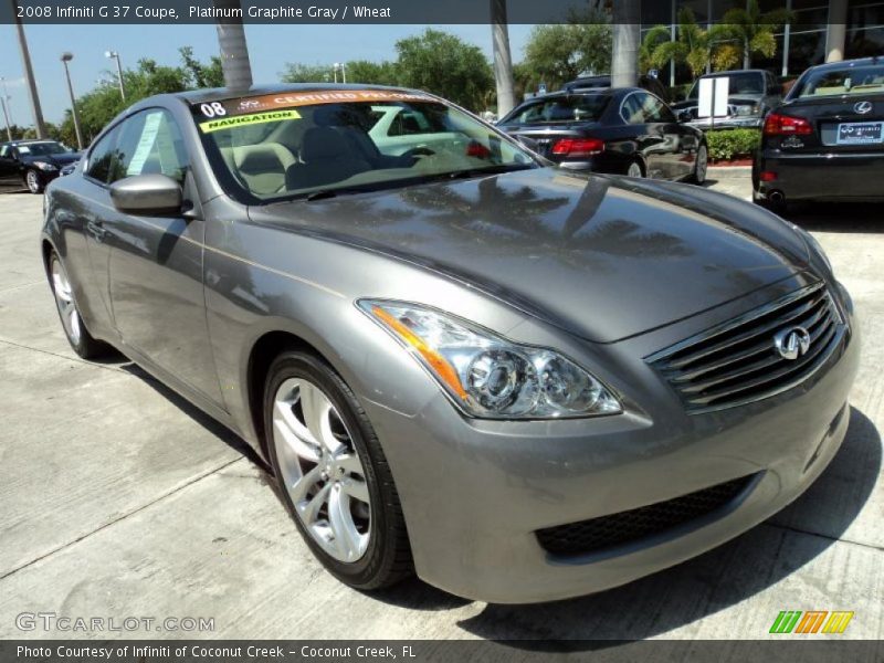 Platinum Graphite Gray / Wheat 2008 Infiniti G 37 Coupe