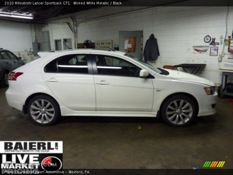 Wicked White Metallic / Black 2010 Mitsubishi Lancer Sportback GTS