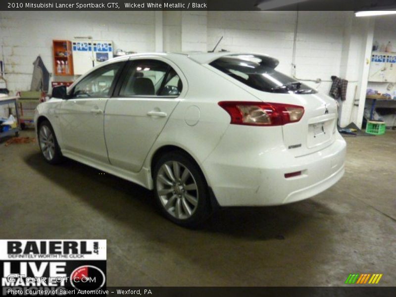 Wicked White Metallic / Black 2010 Mitsubishi Lancer Sportback GTS