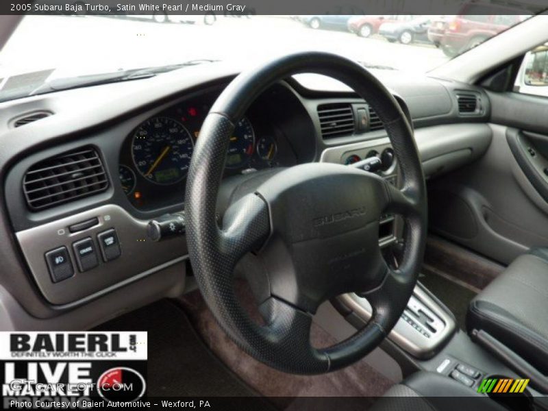 Satin White Pearl / Medium Gray 2005 Subaru Baja Turbo