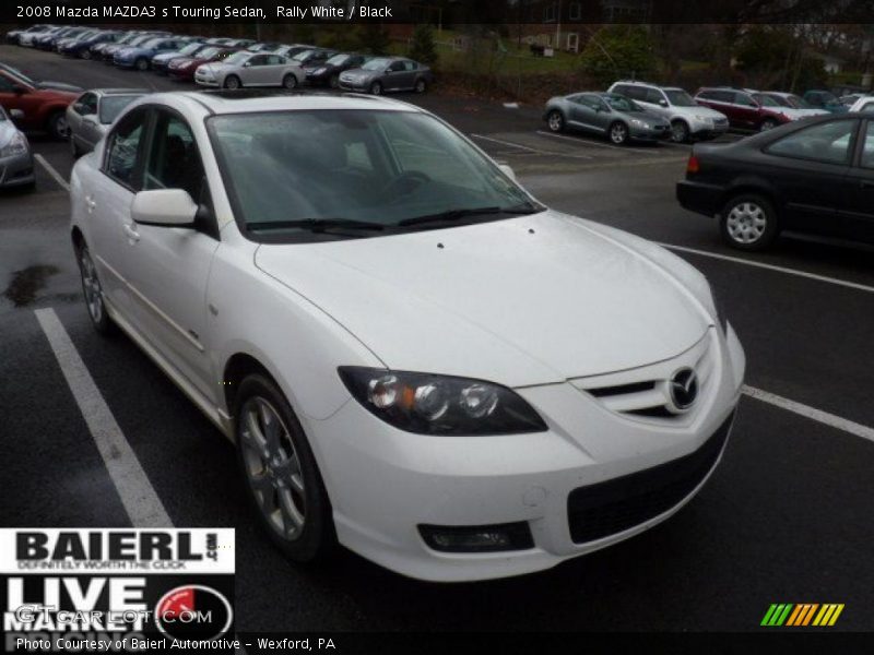 Rally White / Black 2008 Mazda MAZDA3 s Touring Sedan