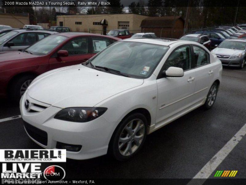Rally White / Black 2008 Mazda MAZDA3 s Touring Sedan