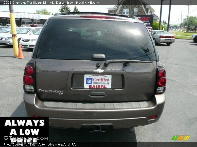 Desert Brown Metallic / Ebony 2008 Chevrolet TrailBlazer LT 4x4
