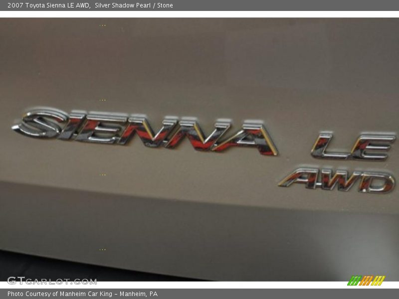Silver Shadow Pearl / Stone 2007 Toyota Sienna LE AWD