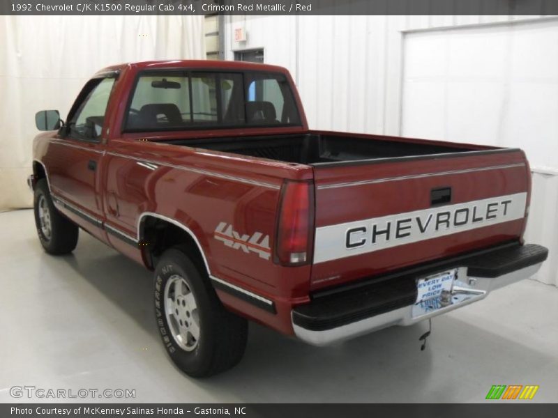  1992 C/K K1500 Regular Cab 4x4 Crimson Red Metallic