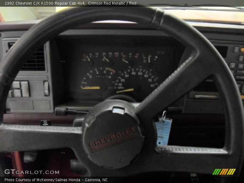 Crimson Red Metallic / Red 1992 Chevrolet C/K K1500 Regular Cab 4x4
