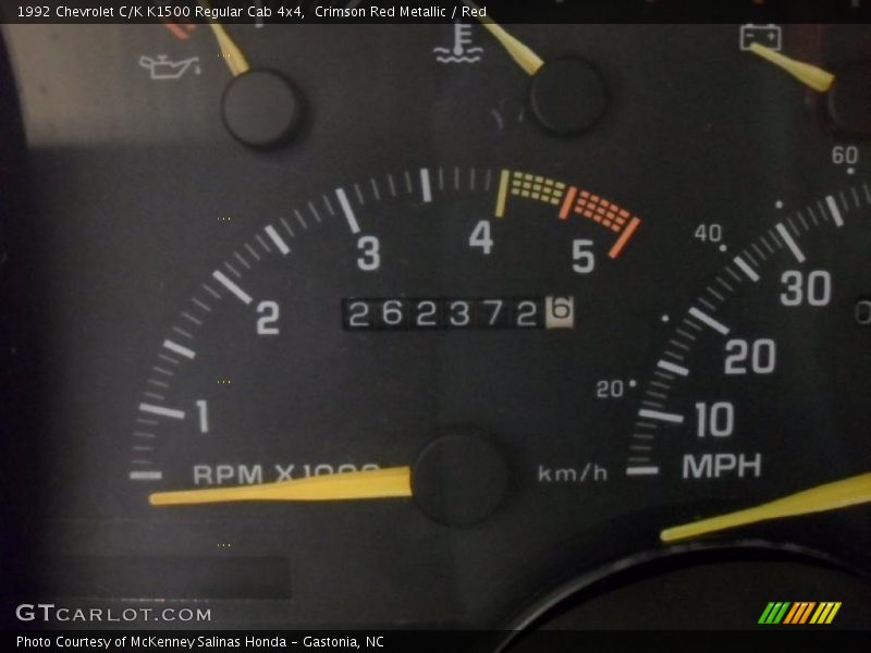 Crimson Red Metallic / Red 1992 Chevrolet C/K K1500 Regular Cab 4x4