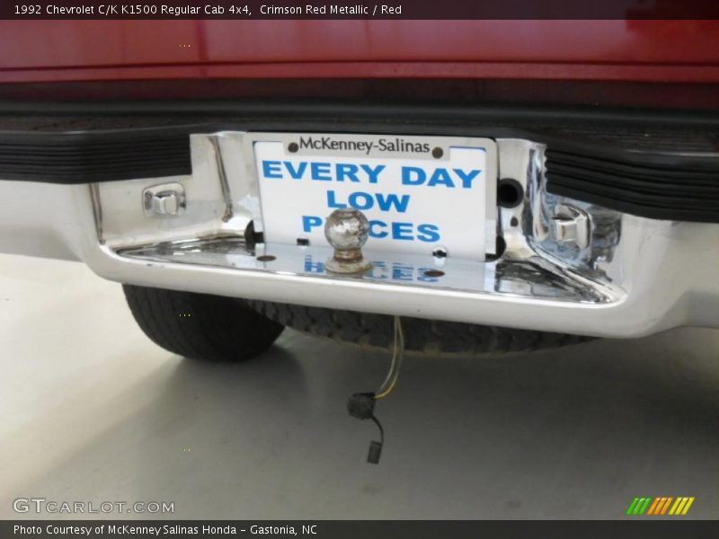 Crimson Red Metallic / Red 1992 Chevrolet C/K K1500 Regular Cab 4x4