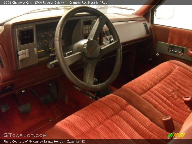 Red Interior - 1992 C/K K1500 Regular Cab 4x4 