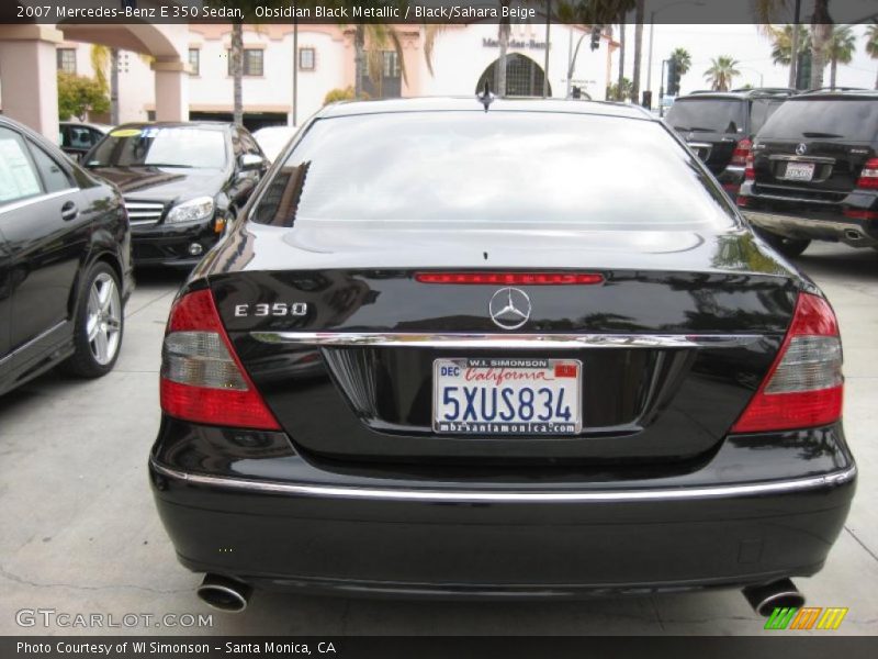 Obsidian Black Metallic / Black/Sahara Beige 2007 Mercedes-Benz E 350 Sedan