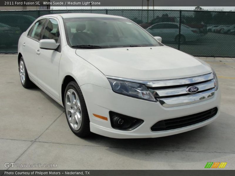 White Suede / Medium Light Stone 2011 Ford Fusion SE