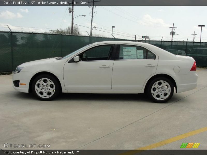 White Suede / Medium Light Stone 2011 Ford Fusion SE