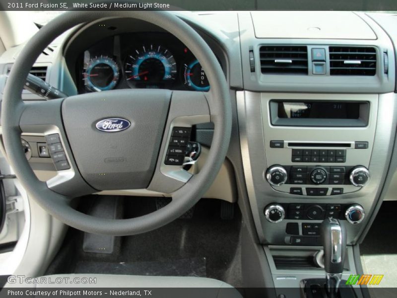 White Suede / Medium Light Stone 2011 Ford Fusion SE