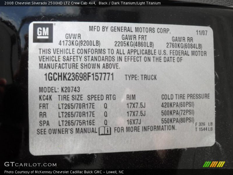 Black / Dark Titanium/Light Titanium 2008 Chevrolet Silverado 2500HD LTZ Crew Cab 4x4