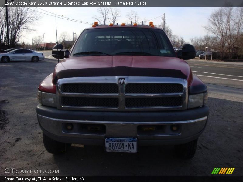 Flame Red / Beige 1997 Dodge Ram 3500 Laramie Extended Cab 4x4 Chassis