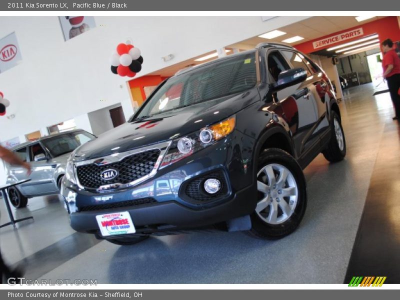 Pacific Blue / Black 2011 Kia Sorento LX