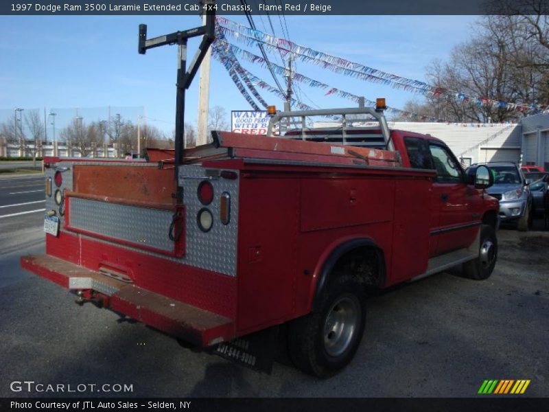 Flame Red / Beige 1997 Dodge Ram 3500 Laramie Extended Cab 4x4 Chassis