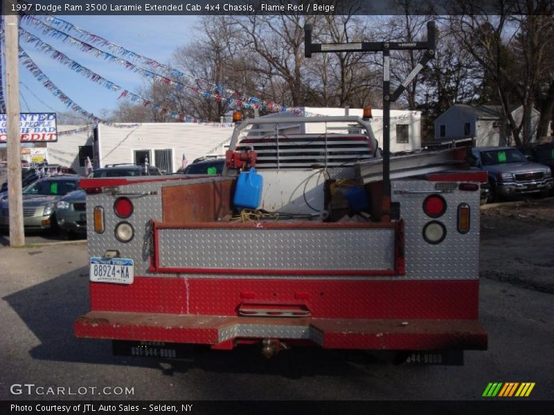 Flame Red / Beige 1997 Dodge Ram 3500 Laramie Extended Cab 4x4 Chassis