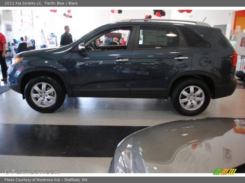 Pacific Blue / Black 2011 Kia Sorento LX