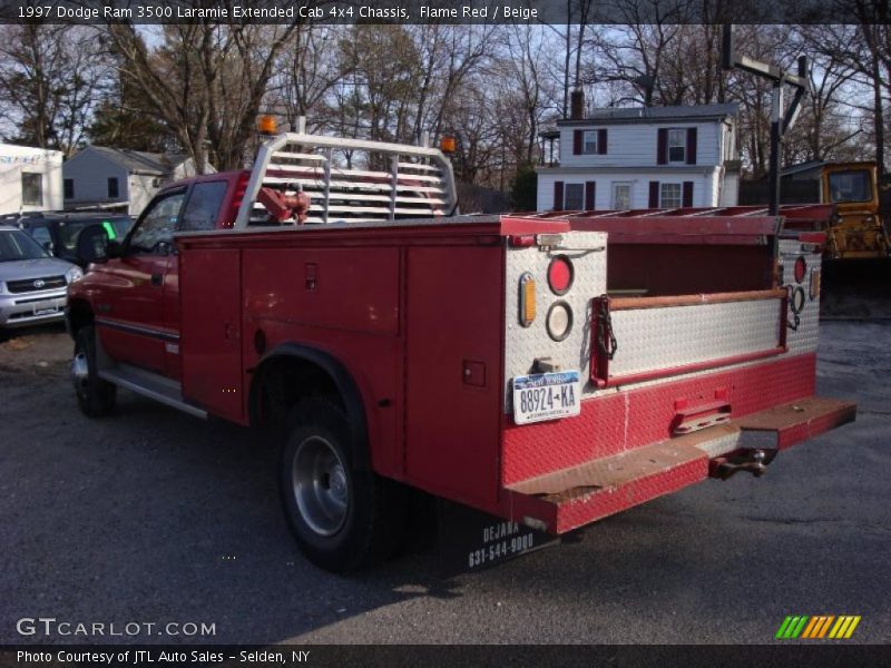 Flame Red / Beige 1997 Dodge Ram 3500 Laramie Extended Cab 4x4 Chassis