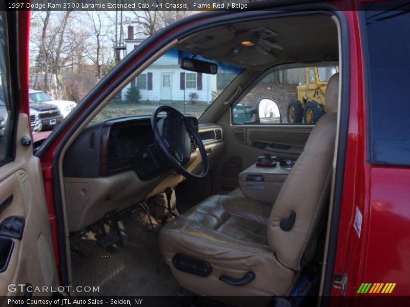 Flame Red / Beige 1997 Dodge Ram 3500 Laramie Extended Cab 4x4 Chassis