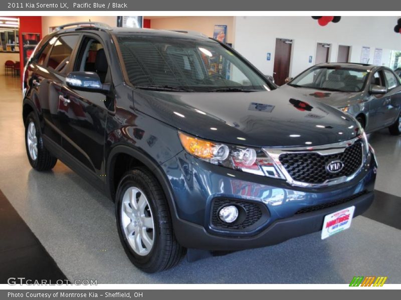 Pacific Blue / Black 2011 Kia Sorento LX