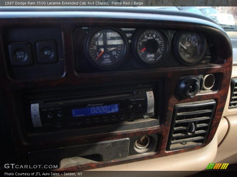Flame Red / Beige 1997 Dodge Ram 3500 Laramie Extended Cab 4x4 Chassis