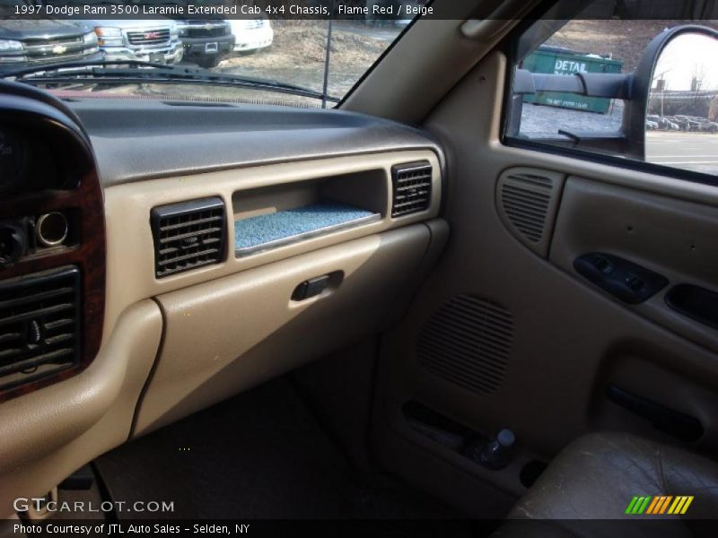 Flame Red / Beige 1997 Dodge Ram 3500 Laramie Extended Cab 4x4 Chassis