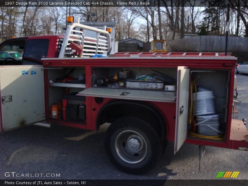 Flame Red / Beige 1997 Dodge Ram 3500 Laramie Extended Cab 4x4 Chassis