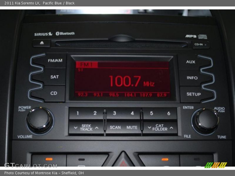 Pacific Blue / Black 2011 Kia Sorento LX