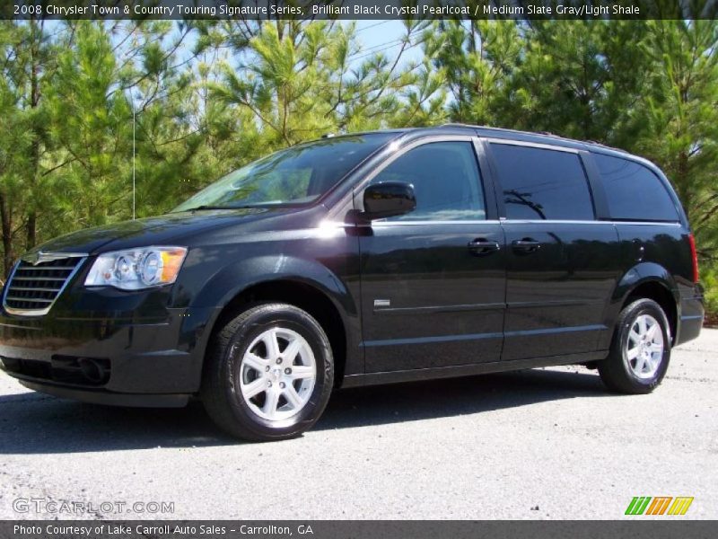 Brilliant Black Crystal Pearlcoat / Medium Slate Gray/Light Shale 2008 Chrysler Town & Country Touring Signature Series