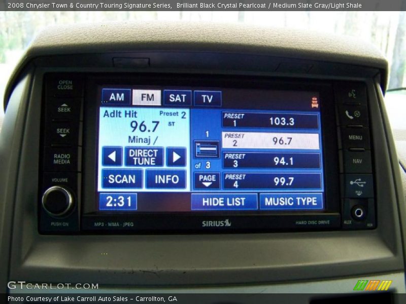 Brilliant Black Crystal Pearlcoat / Medium Slate Gray/Light Shale 2008 Chrysler Town & Country Touring Signature Series