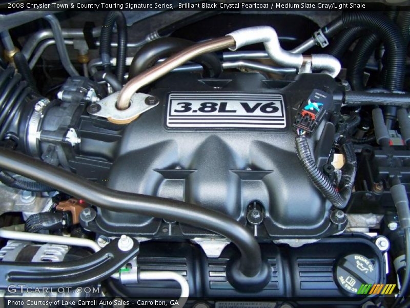 Brilliant Black Crystal Pearlcoat / Medium Slate Gray/Light Shale 2008 Chrysler Town & Country Touring Signature Series
