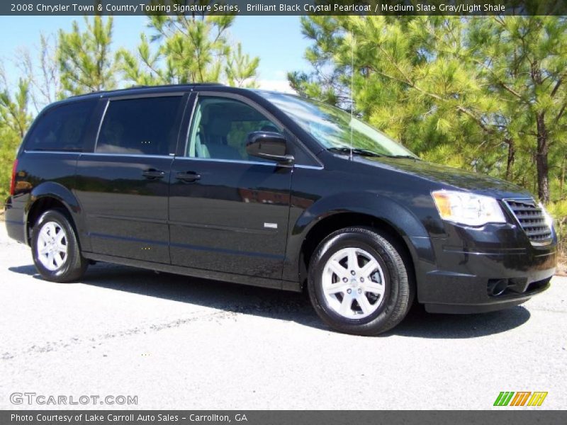 Brilliant Black Crystal Pearlcoat / Medium Slate Gray/Light Shale 2008 Chrysler Town & Country Touring Signature Series