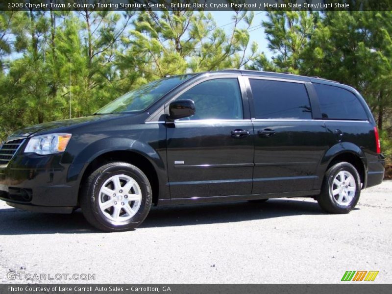 Brilliant Black Crystal Pearlcoat / Medium Slate Gray/Light Shale 2008 Chrysler Town & Country Touring Signature Series