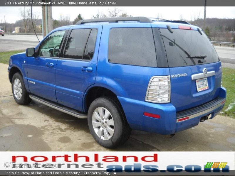 Blue Flame Metallic / Camel 2010 Mercury Mountaineer V6 AWD