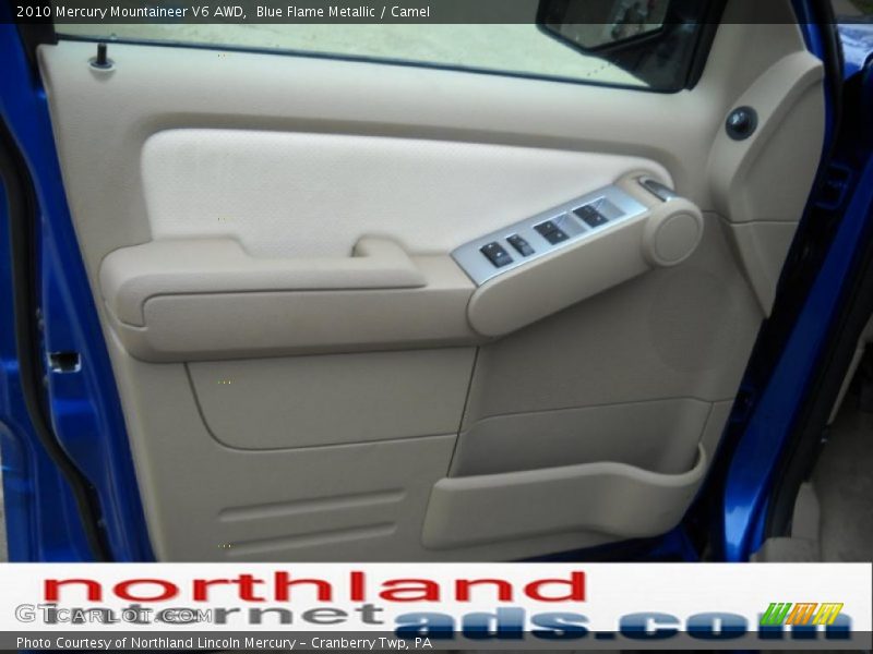 Blue Flame Metallic / Camel 2010 Mercury Mountaineer V6 AWD