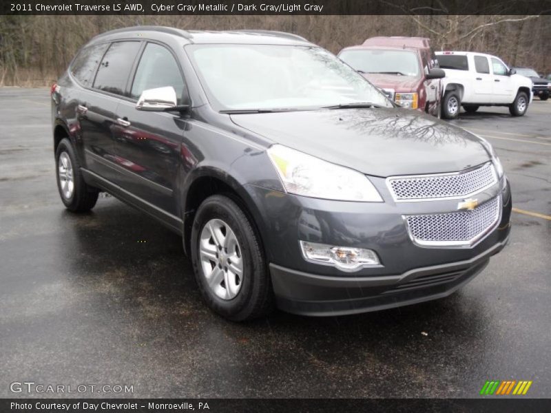 Cyber Gray Metallic / Dark Gray/Light Gray 2011 Chevrolet Traverse LS AWD