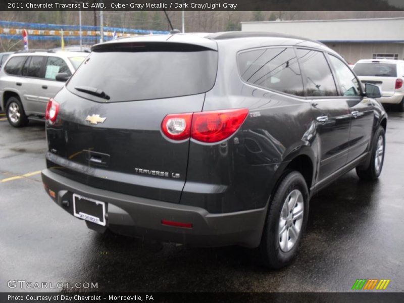 Cyber Gray Metallic / Dark Gray/Light Gray 2011 Chevrolet Traverse LS AWD