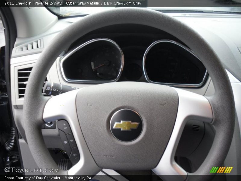 Cyber Gray Metallic / Dark Gray/Light Gray 2011 Chevrolet Traverse LS AWD