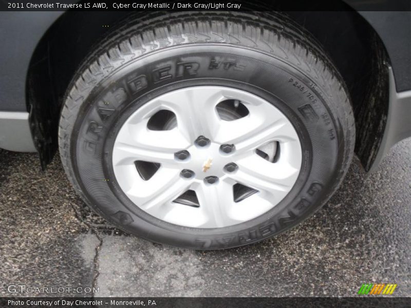 Cyber Gray Metallic / Dark Gray/Light Gray 2011 Chevrolet Traverse LS AWD