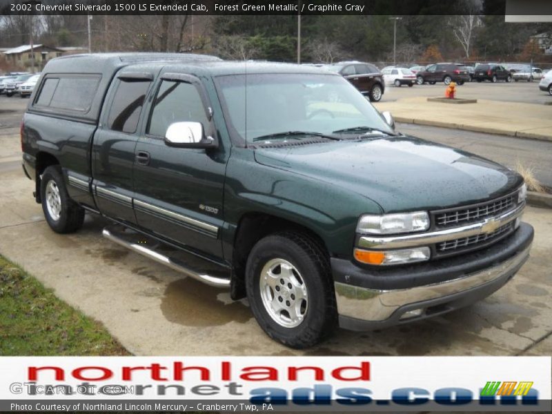 Forest Green Metallic / Graphite Gray 2002 Chevrolet Silverado 1500 LS Extended Cab
