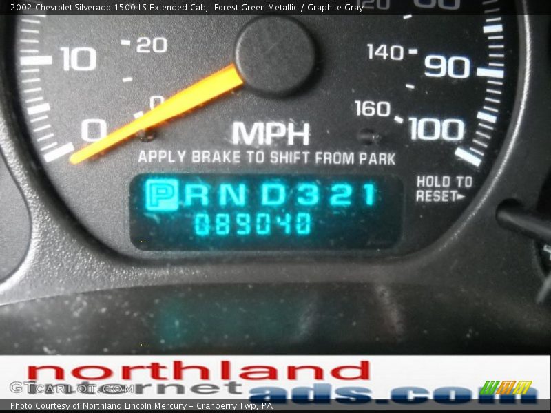 Forest Green Metallic / Graphite Gray 2002 Chevrolet Silverado 1500 LS Extended Cab