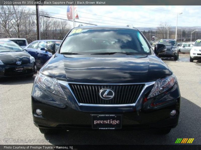 Black Sapphire Pearl / Black/Brown Walnut 2010 Lexus RX 350 AWD