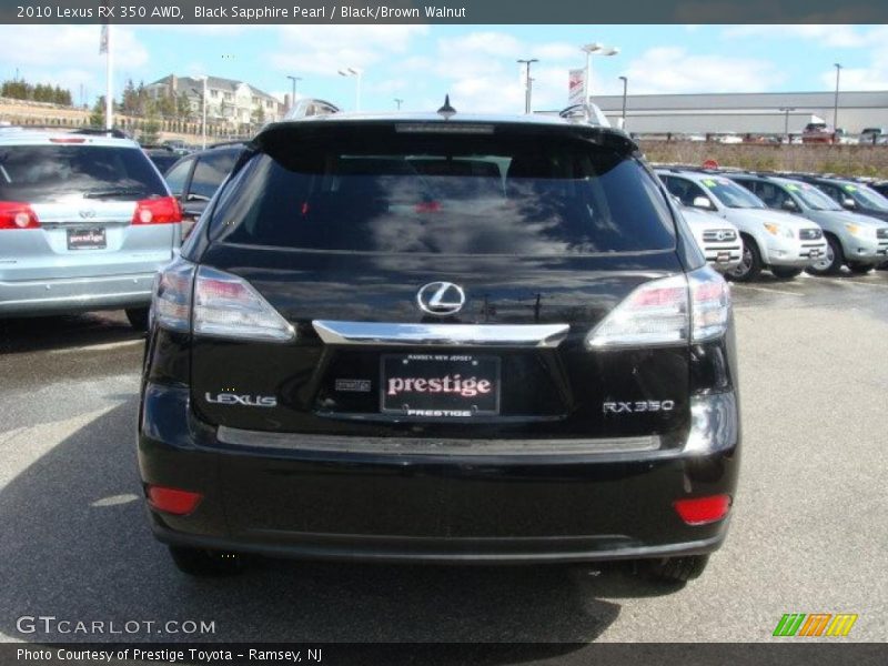 Black Sapphire Pearl / Black/Brown Walnut 2010 Lexus RX 350 AWD