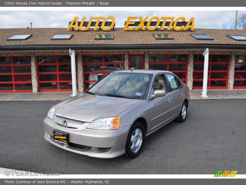 Titanium Metallic / Beige 2003 Honda Civic Hybrid Sedan