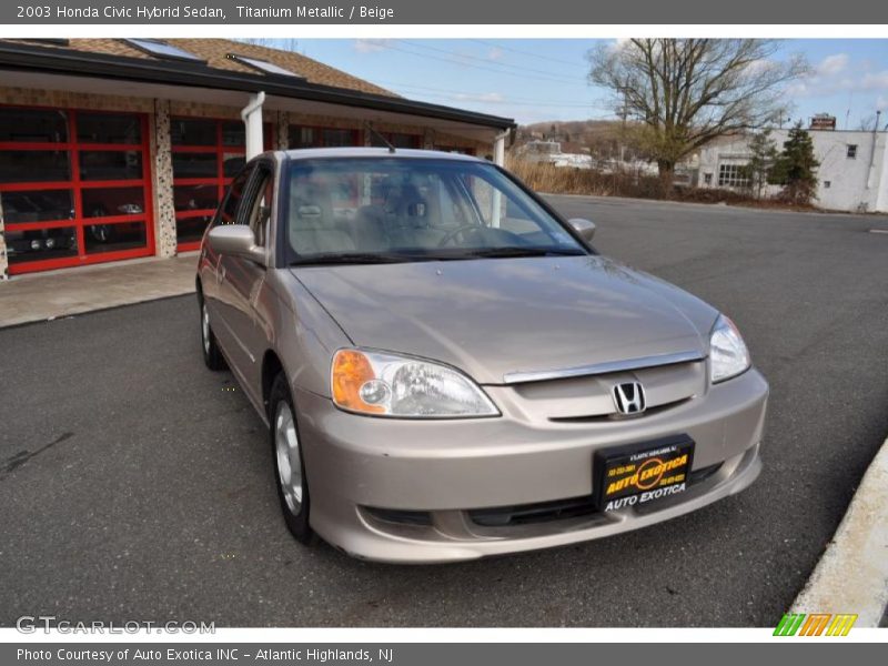 Titanium Metallic / Beige 2003 Honda Civic Hybrid Sedan