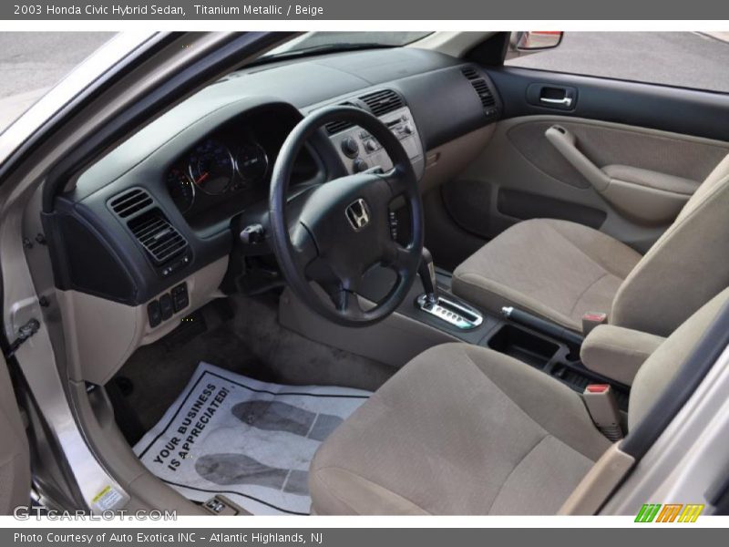 Titanium Metallic / Beige 2003 Honda Civic Hybrid Sedan