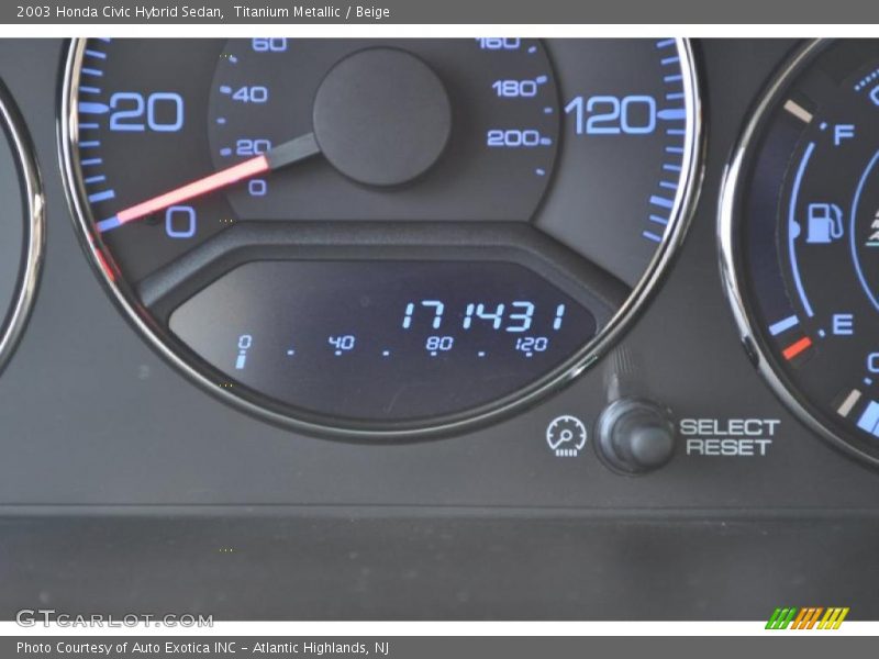 Titanium Metallic / Beige 2003 Honda Civic Hybrid Sedan