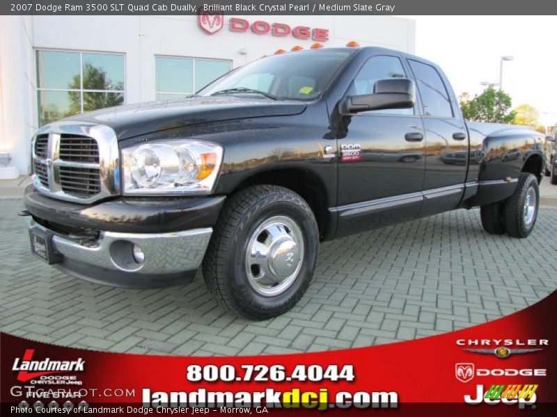 Brilliant Black Crystal Pearl / Medium Slate Gray 2007 Dodge Ram 3500 SLT Quad Cab Dually